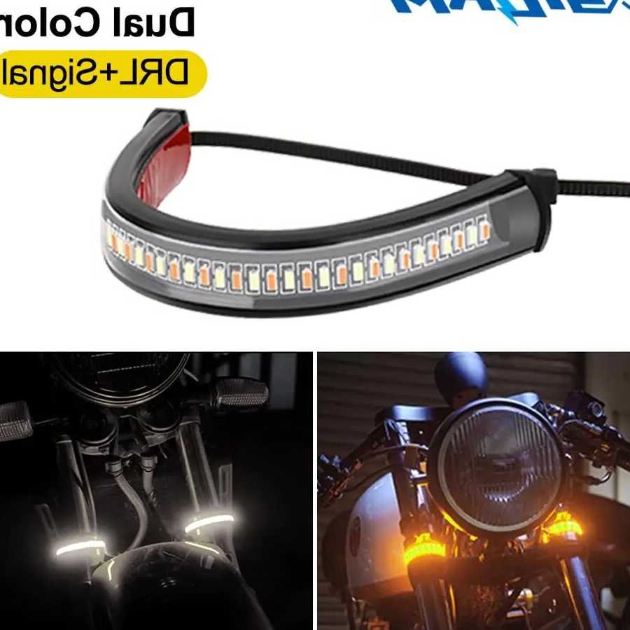 Tanie 1Pc uniwersalny LED kierunkowskaz motocykla i DRL bursztynow…