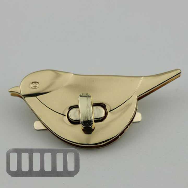 Tanio Metalowy ptak kształt Twist Turn Lock zapięcie na skórzane r… sklep