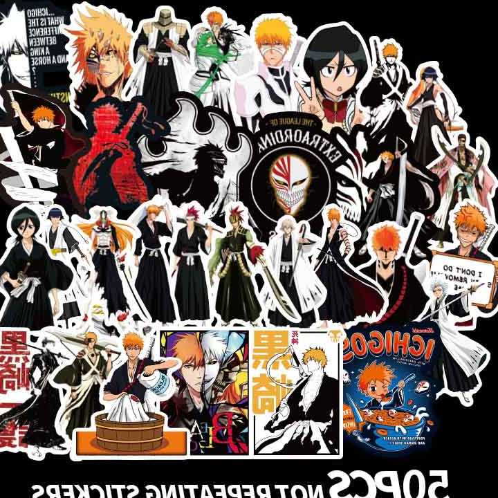 Tanie 10/30/50 sztuk Cartoon BLEACH naklejki japońskie Anime Manga… sklep internetowy