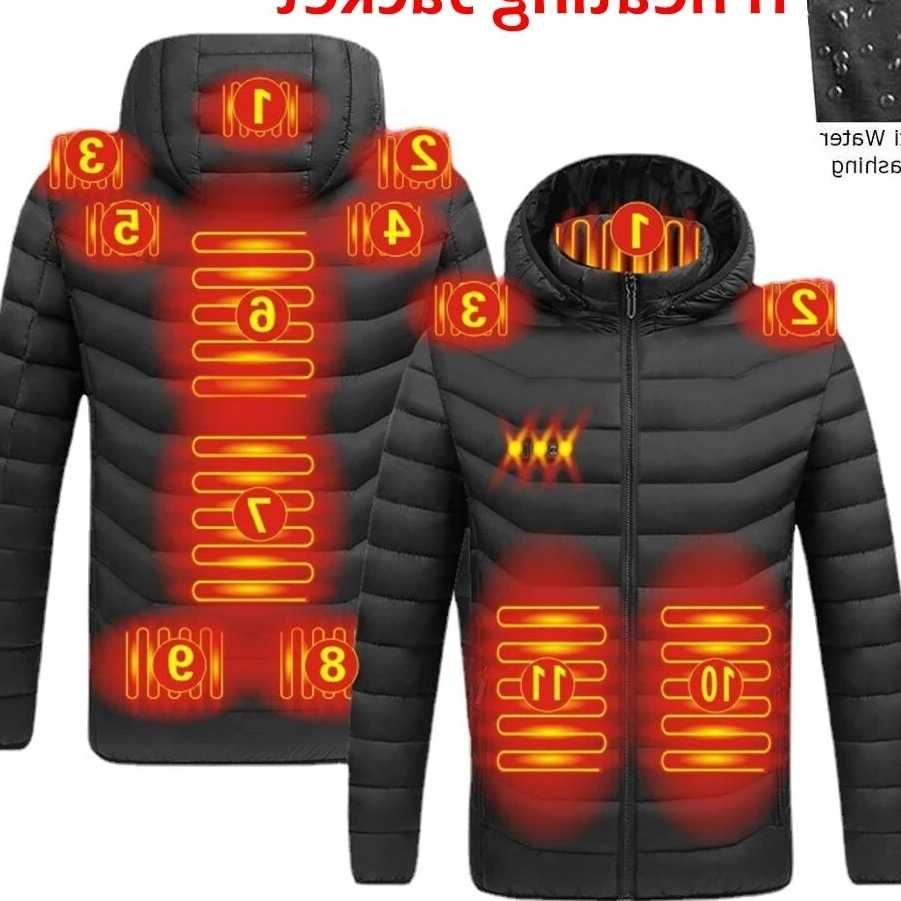 Tanie 2021 NWE męskie zimowe ciepłe kurtki grzewcze USB inteligent…