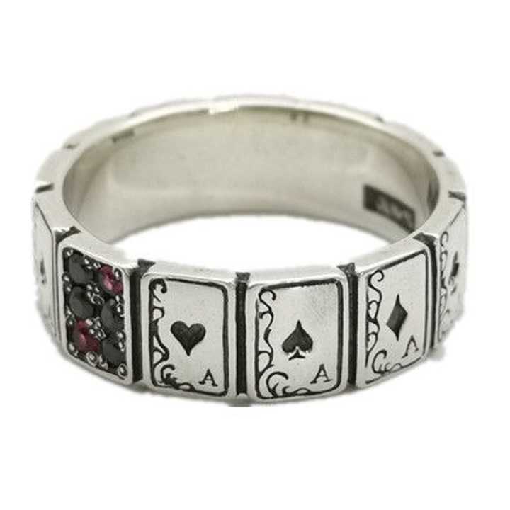 Tanie Kreatywne karty do gry w kształcie pierścienia - 925 srebrny…