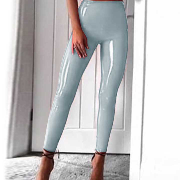 Spodnie skórzane Sfit 2020 - moda wysokiej talii, PU, Skinny…