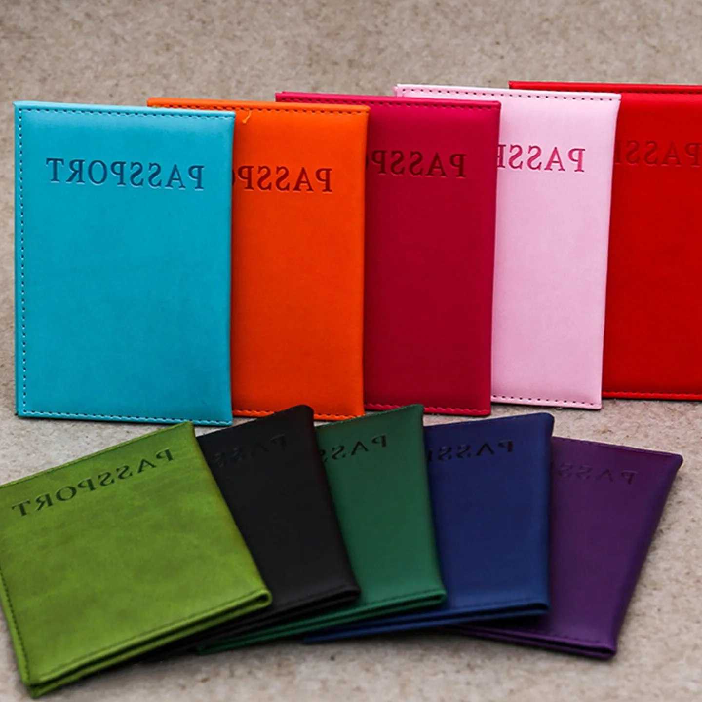 Tanie Miękkie etui na paszport w cukierkowym kolorze z futerałem T…