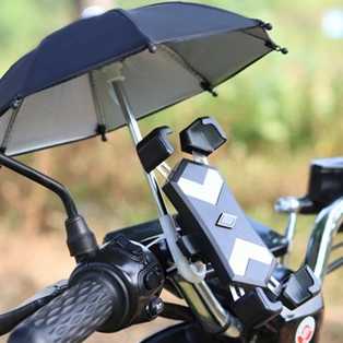Tanie Uchwyt na telefon do motocykla z mini parasolem przeciwsłone…