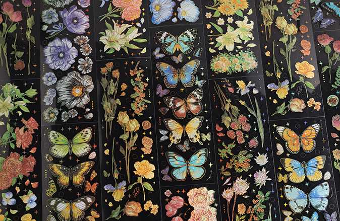 Opinie 3 sztuk roślin kwiat motyl płaskie naklejki estetyczne dzien… sklep online