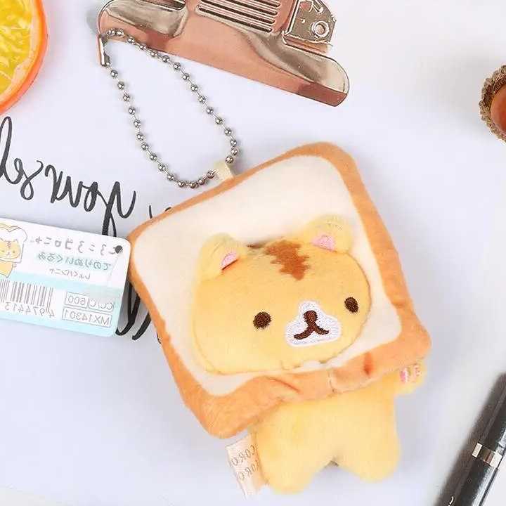 Tanie Japoński popularne chleb kot Toast pluszowy kot małe wisząca…