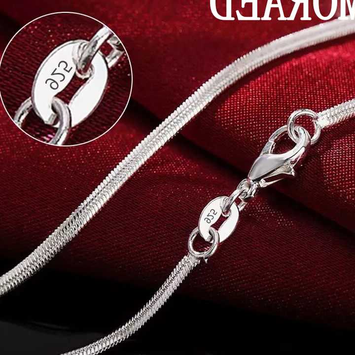 Tanie Moda 925 Srebrny Naszyjnik Wąż 2MM dla Kobiet i Mężczyzn… sklep internetowy