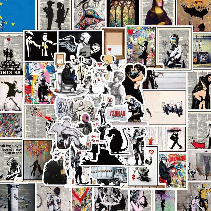BanksyArt Naklejki DIY - 10/25/50 sztuk dla bagażu, laptopa,…