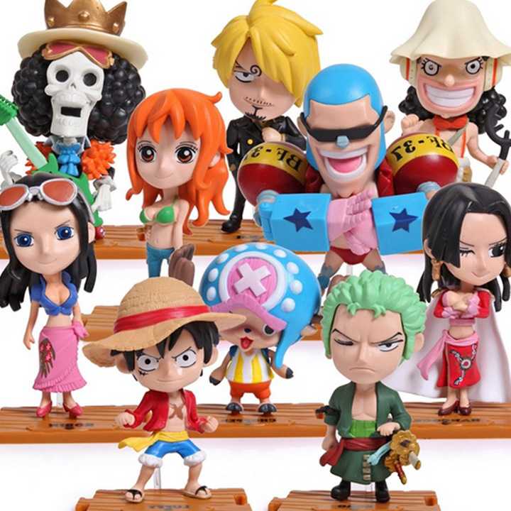 Tanie Zestaw 10 modeli postaci One Piece - japońskie Anime, dekora…
