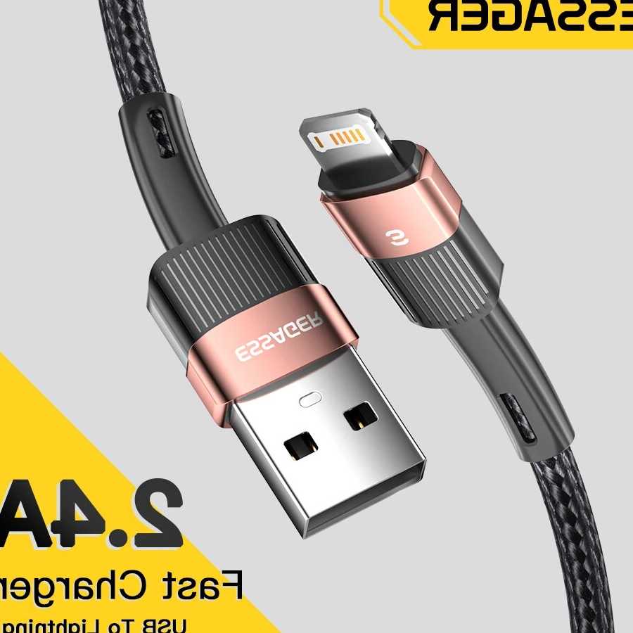 Tanie Szybki kabel ładowania Essager USB 2.4A dla iPhonea 11 12 13…