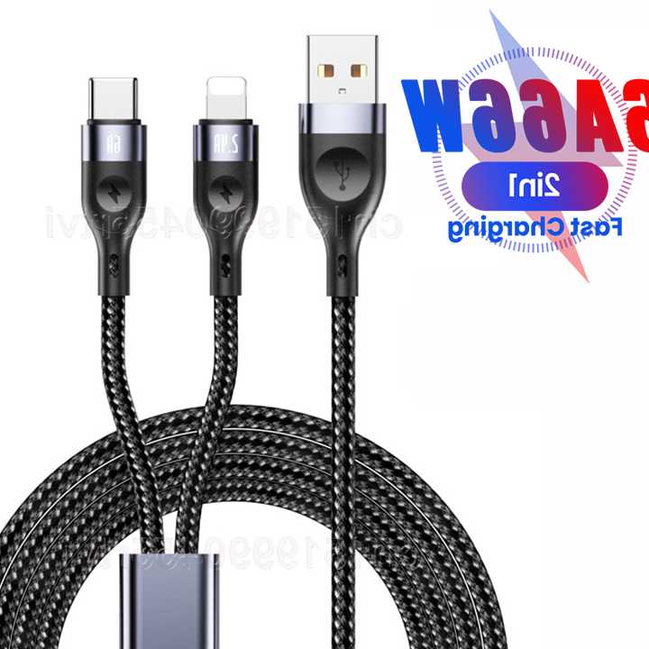 Tanie Szybki kabel USB 2w1 6A 66W dla iPhone 14 13 12 11 Pro Max, …