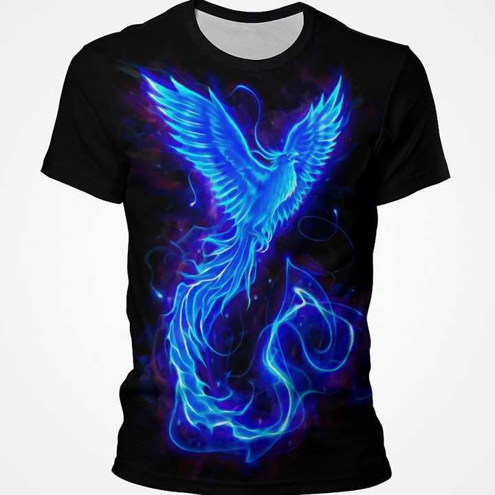 Tanie Blue Phoenix Bird - 3D T-shirty dla mężczyzn, kobiet i dziec… sklep