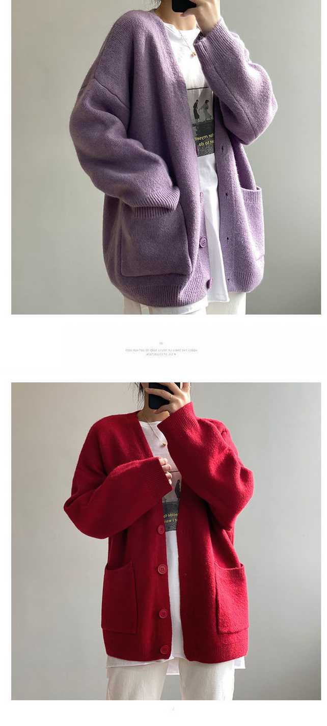 Tanio Vintage jesienne swetry bez guzików - moda koreańska dla kob… sklep