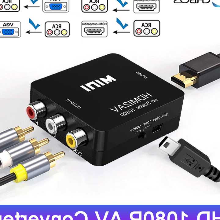Tanie HDMI-kompatybilny z konwerter AV RCA L/R AV do VGA HDMI Adap…