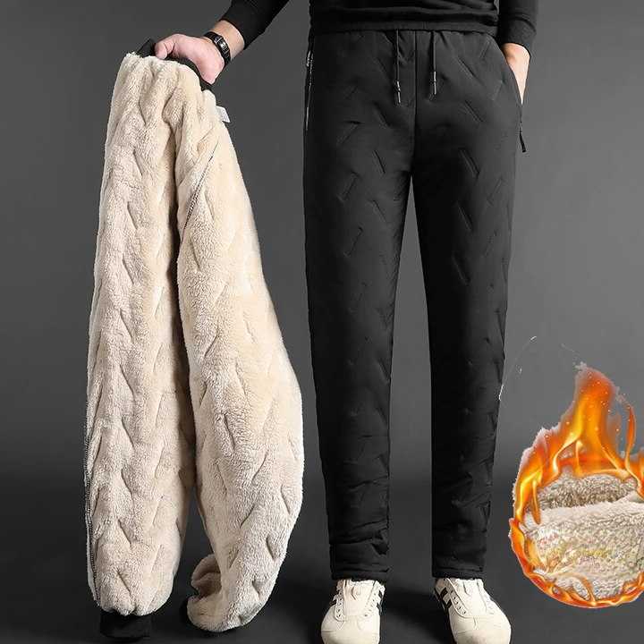 Tanie 2022 męskie spodnie zimowe grube ciepłe poty termiczne spodn…