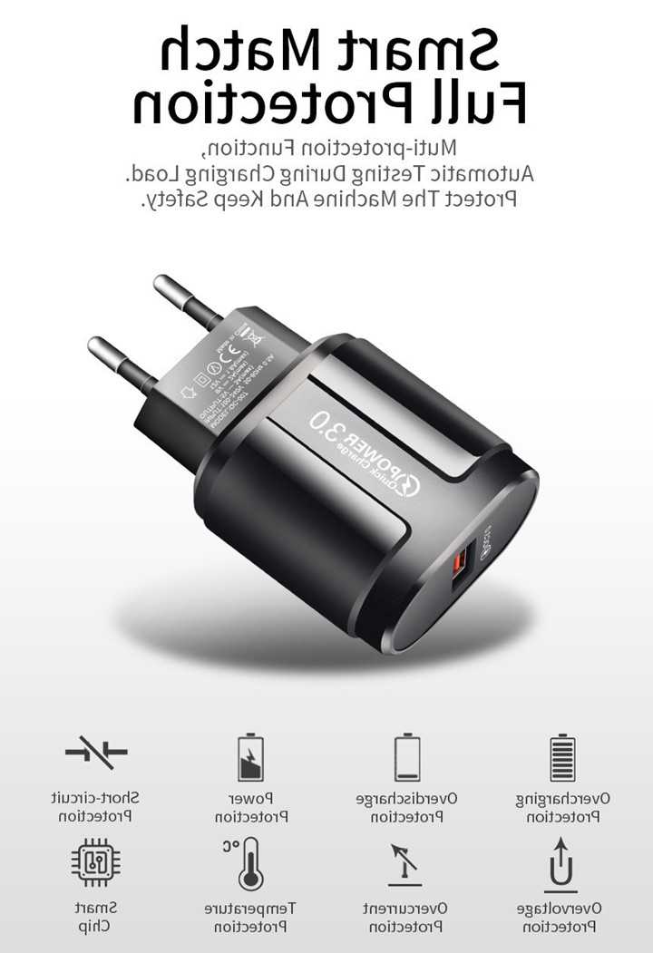 Wysoka jakość ładowarka mobilna USB 18W 3A QC3.0…