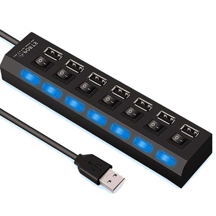 Tanie Szybki 4/7 portowy USB HUB 2.0 Adapter z LED, rozdzielacz Mu… sklep