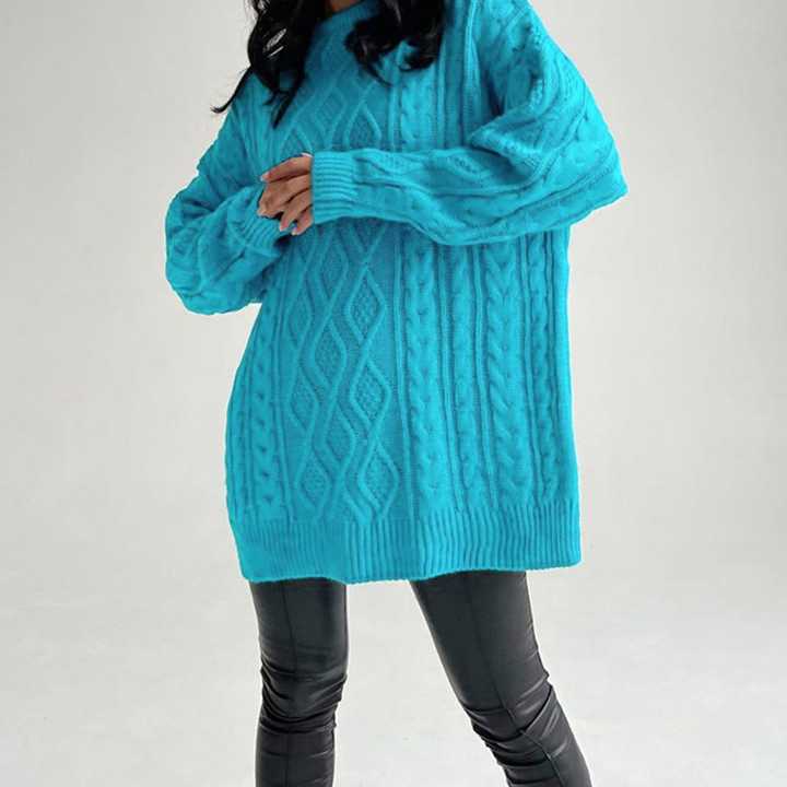 Sweter KryptoKręt Casual - jesienno-zimowy, długi, oversize,…