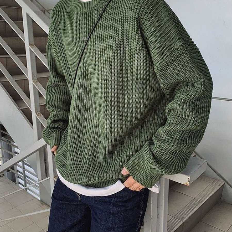 Tanie Koreański sweter męski jesień wełniany Slim Fit - moda ulicz…
