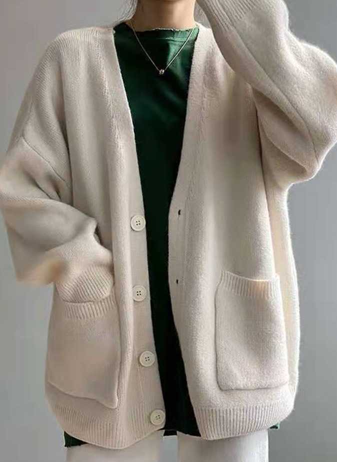 Tanie Vintage jesienne swetry bez guzików - moda koreańska dla kob…