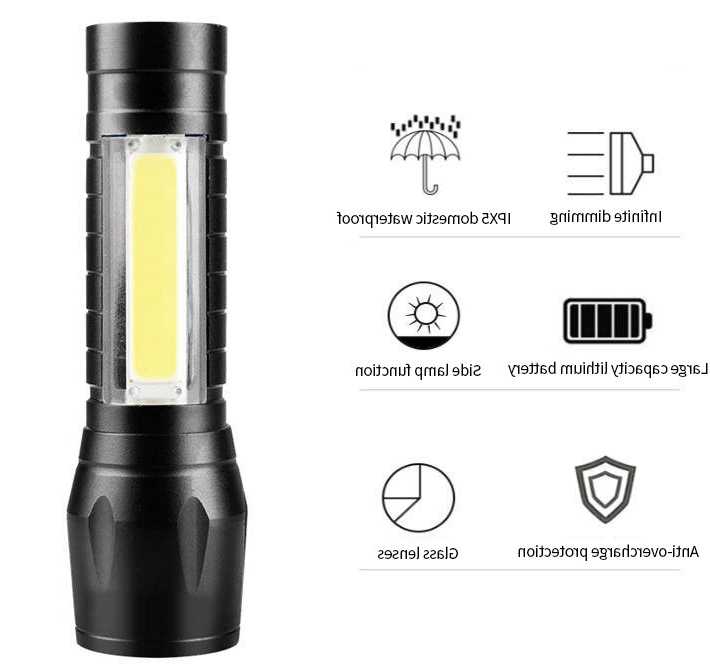 Opinie Wielofunkcyjna Mini latarka 511/513cob światło boczne USB ła… sklep online